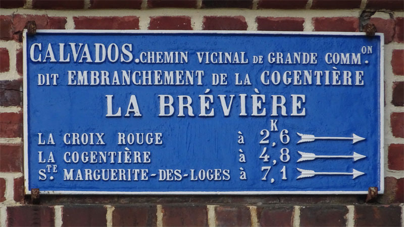 La Brévière : panneau indicateur