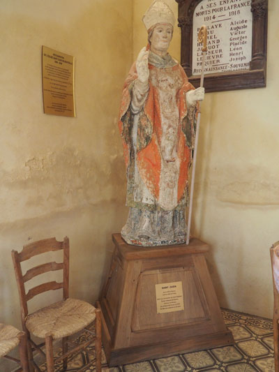Monteille : Eglise Saint-Ouen - statue de Saint-Ouen
