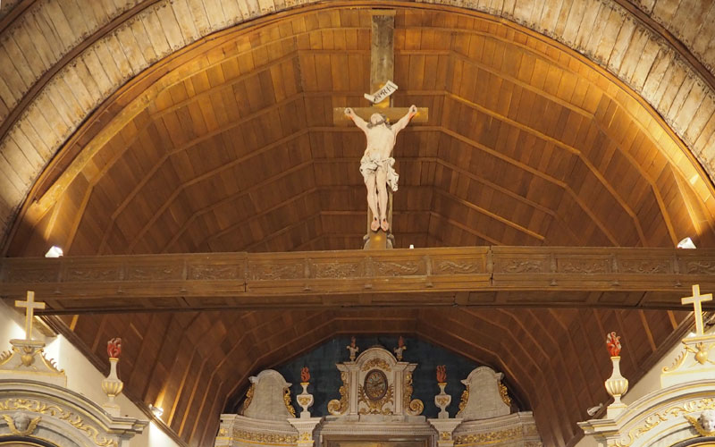 Monteille : Eglise Saint-Ouen - poutre de gloire